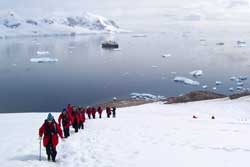 hiking at neko harbour antarctica