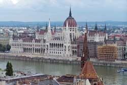 parliament and danube river budapest hungary