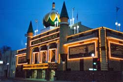 corn palace at night